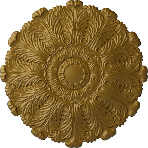 Ekena Millwork Durham Ceiling Medallion (Fits Canopies up to 4 1/4"), Hand-Painted Gold, 31"OD x 1 1/2"P CM31DUGLS - main